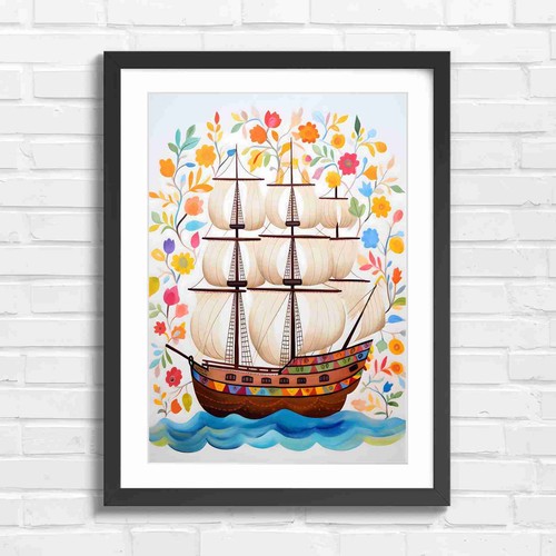 Vintage sailing ship with - vintage,