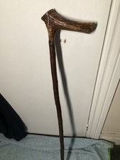 Handmade Rustic Wooden Thumb Stick Walking Stick for Hiking