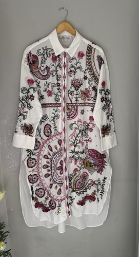 Rare zara embroidered cotton - zara,