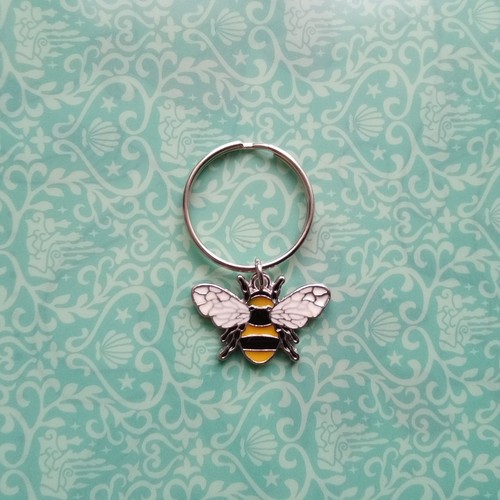 Bumble bee keyring enamel bag - bumble,