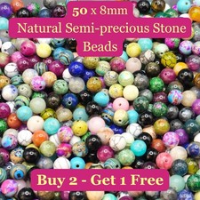 50 x 8mm Genuine Natural Semi