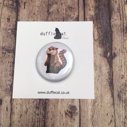 Red panda badge - red,