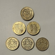 Vintage UK 1 Pound Coins, Lot