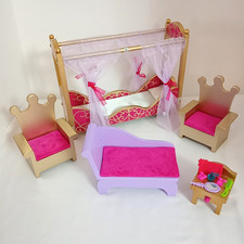 O&N |Kidkraft Luxury Doll Wooden Bedroom Furniture Set 1:6 Barbie Size RARE MINT
