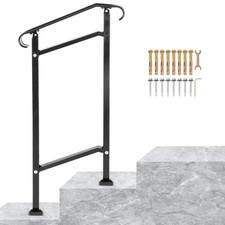 VEVOR Wrought Iron Handrail Stair Railing Fit 1 Step Adjustable Hand Rail