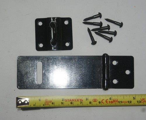 Hasp staple black - hasp, 4"
