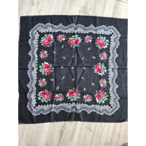 Vintage black floral rose - black,