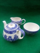 Willow Pattern 3 Piece Tea Set