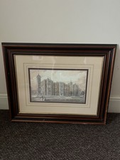 Framed Vintage Manor House Art Print – Classic Wooden Frame – Wall Decor