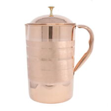 Copper Water Jug Pitcher With Lid Cocktail Drink Party Kitchen Non Spill 2 Litre
