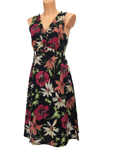 Adini black floral - floral, lined