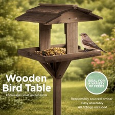Wooden Bird Table Feeding