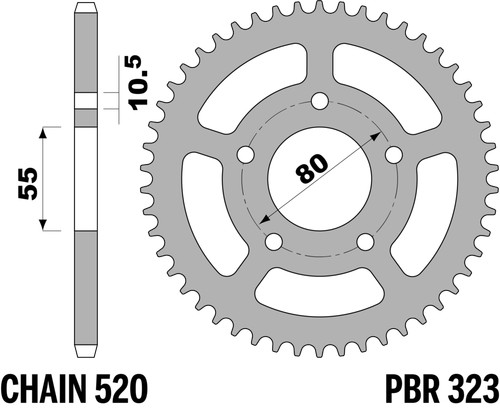 Pbr rear sprocket silver - rear, in
