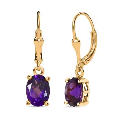 Silver earrings amethyst - earrings,