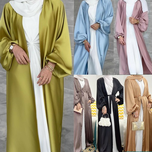 Dubai satin open abaya - satin, women