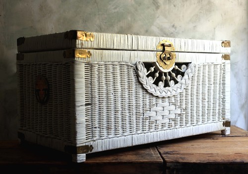 Large wicker peacock trunk - wicker,
