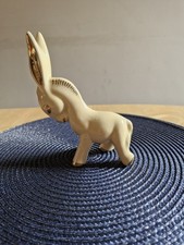 Vintage Donkey Figurine. Cream with Gold Detail. Charming. Pretty. Nativity.