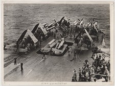WW2 Press Photo HMS Illustrious Aircraft Return After An Attack 1944 #L65
