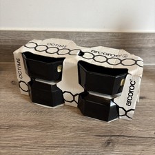 x4 Vintage NOS New ARCOROC OCTIME 12cm Bowls - BLACK - MCM Lot 1