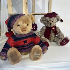 Harrods Christmas Teddy Bears 1999 & 2004  – James & Thomas – VGC - 1 with tags