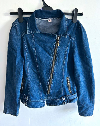 Women blue denim biker - women’s,