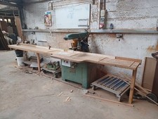 Watkins radial cross cut saw. table and stops.