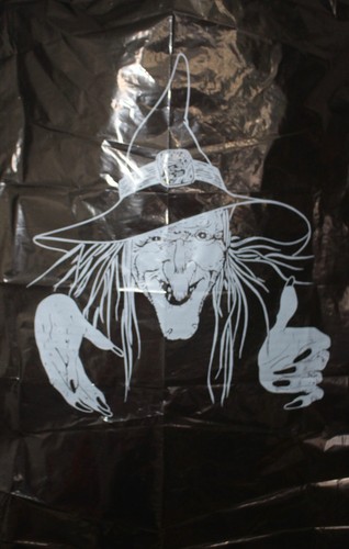 Set black plastic witch - set,