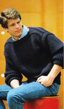 ~Emu Knitting Pattern For Man's Marine-Style Fisherman's Rib Sweater ~ 40" ~ 44"