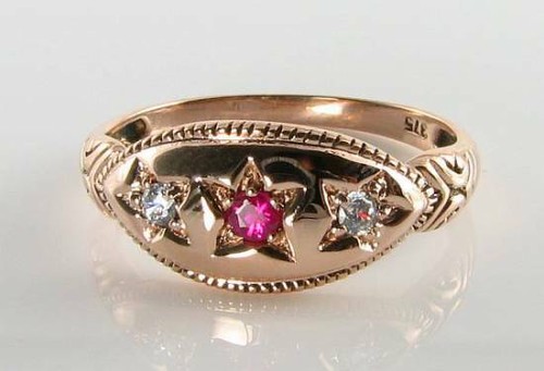 Lush 9ct rose gold ruby - gold,
