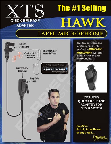 Leo police hawk lapel mic - police,