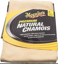 Meguiar's X2100 Premium Natural Chamois Leather 4sq.ft Clean Cars Windows Glass