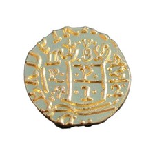 Spanish Pirate Treasure Silver 22k Plated  Gold Coin Doubloon Escudo HAMMERED 