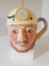 STAFFORDSHIRE CHARACTER JUG - THE MINER - ENGLAND - HAND MADE/PAINTED - 5" TALL