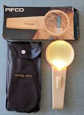 Vintage PIFCO Illuminated Reading Glass Magnifier with Case & Box – Model 1786