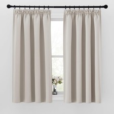 PONY DANCE Pleated Blackout Curtains for Bedroom with Hooks - Thermal Window Dr