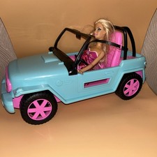 Mattel Barbie Blue Jeep VGC