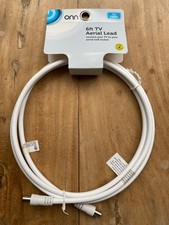New Onn 6ft TV Aerial Fly Lead - Male to Male (TV to Aerial Wall Socket)
