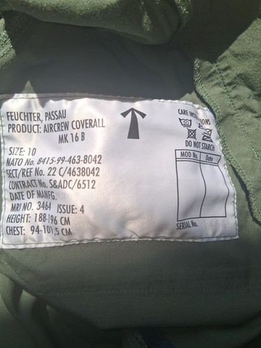 Raf flight suit size - flight,