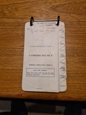 EE CANBERRA B(I) Mk 8  FLIGHT REFERENCE CARDS - ORIGINAL