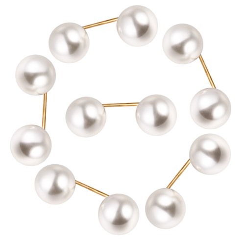 Faux pearl brooch - brooch, safety