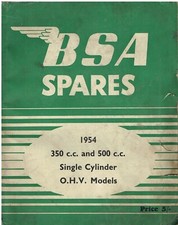 BSA 350 & 500cc B31 B32 B33 B34 RIGID & SPRING FRAME ORIG. 1954 PARTS CATALOGUE