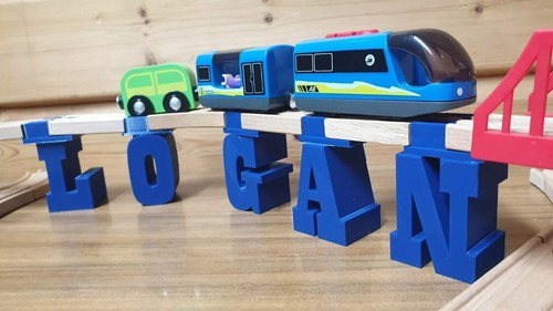 Wooden train track letter - letter, name