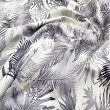 Cotton Fabric - Grey Tropical