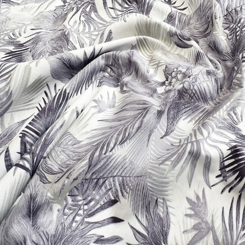 Cotton fabric grey tropical - grey,