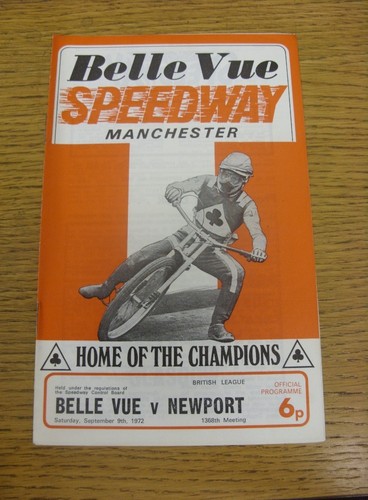 1972 speedway programme - speedway,