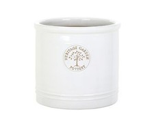 White Heritage Cylinder Garden Ceramic Planter Plant Flower Pot - Frost Proof