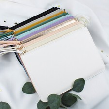 Bridal Bride Bridesmaid Wedding Day Clutch Bag PU Leather Wristlet Hand Bag