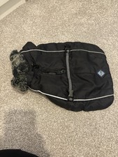 Repelz-it Aspen Parka Waterproof Fur Lined Dog Coat 12 Inch (30cm) Black