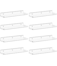 Lifewit Floating Shelves for Wall, 8 Pack Clear Acrylic Shelf 38.1cm Room Decor