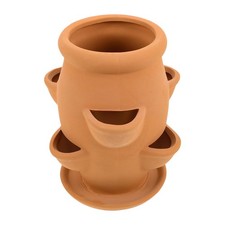 Terracotta Strawberry Planter Outdoor Garden Clay Plant Pot